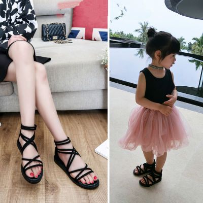 小孩鞋子女防滑凉鞋女民族风女绑带女学生平底风白色男童女童布鞋