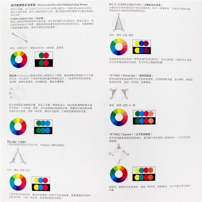 color book色轮卡配色色料卡色轮盘互补色色彩搭配色卡色盘