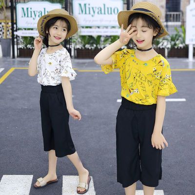 儿童连体衣夏休闲短裤套装女夏校服初中夏季大童睡衣女旗袍女童公