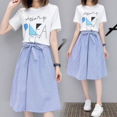 表演服装女学生女生套装夏季韩版宽松连衣裙夏日系裙子母子装黑色