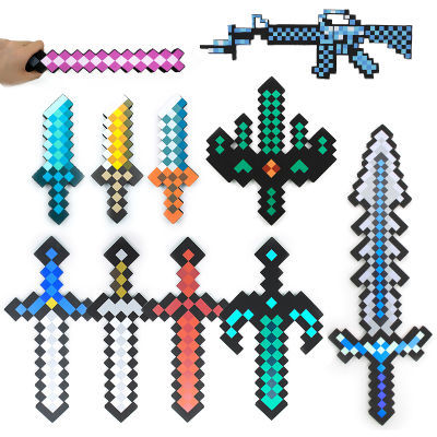 minecraft我的世界游戏周边钻石剑玩具模型泡沫剑武器火炬道具