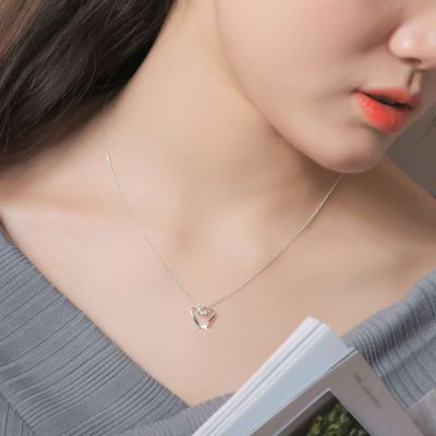 s925´¿Òø°®ÐÄÐÎÏîÁ´Å®Ëø¹ÇÁ´ÈÕº«¹ú¼òԼѧÉúË®¾§ÉÁ×êµõ×¹ÉúÈÕÀñÎï