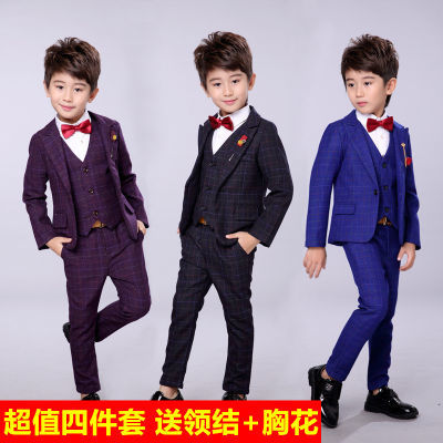 儿童西装套装男童西服春秋三件套2018新款韩版潮婚礼服花童小西装