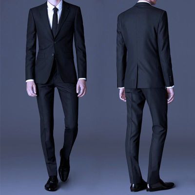 品质修身西服套装男士西装三件套商务正装职业装新郎结婚礼服韩版