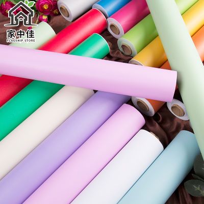 防水加厚纯色墙纸自粘卧室白色粉色少女客厅宿舍电视背景墙壁贴纸