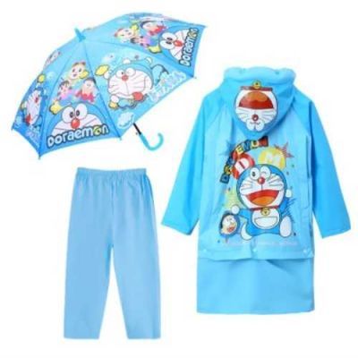 儿童雨衣女孩幼儿园男孩机器猫全身防水雨水雨披雨裤雨鞋套装时尚