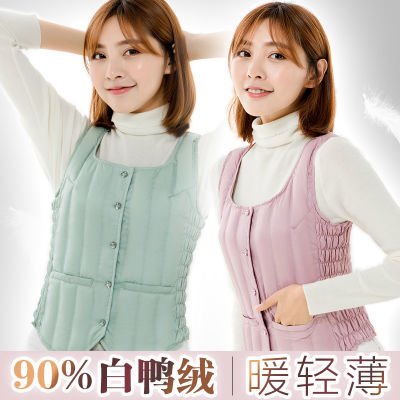 秋冬輕薄款修身羽絨服女馬甲女內膽短款內穿坎肩韓版背心保暖大碼