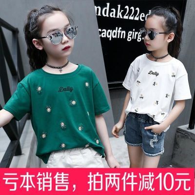 10岁8儿童装短袖T恤夏季女童夏装白色小学生中童韩版上衣女孩丅血