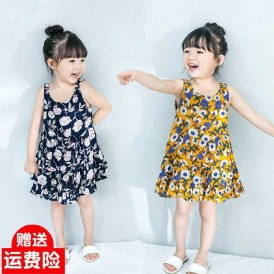 女童夏季无袖背心裙2018新款儿童韩版碎花吊带裙女宝宝公主连衣裙