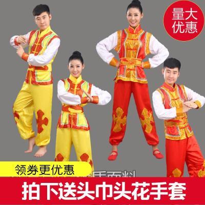 新款打鼓服秧歌服裝民族男女裝舞蹈演出服裝舞龍舞獅腰鼓隊武術服
