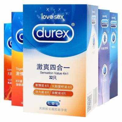 杜蕾斯避孕套激爽四合一32只男用安全套超薄成人情趣用品计生批发