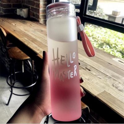 抖音渐变色耐热玻璃杯男女大容量便携水杯随手杯创意茶杯学生杯子