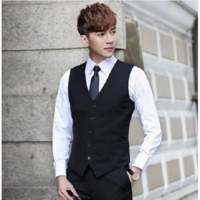 男帅马甲西裤衬衫三件套春秋西服婚礼服套装衬衣马甲背心套装团购