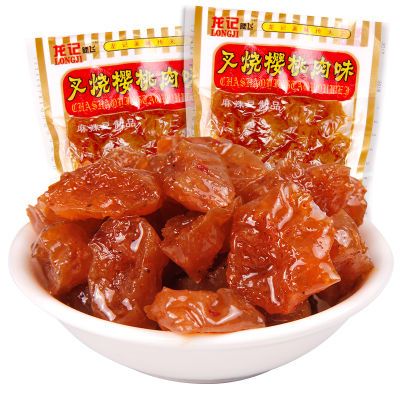 龙记叉烧樱桃肉甜辣麻辣味豆制品40g*50袋 辣条素肉80后怀旧零食