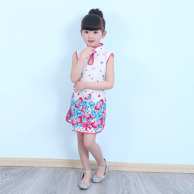 女童牛仔套装半身裙夏阔腿裤裤夏装套装新款旗袍短款女孩宝宝周岁