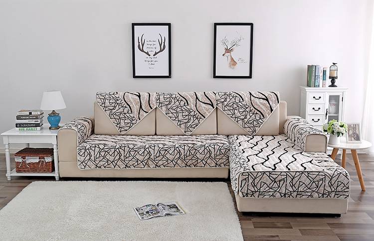沙发垫子简约现代客厅防滑布艺四季通用毛绒全包加厚沙发套罩坐垫