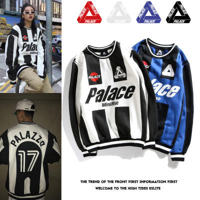 欧美潮牌palace life 17号球衣国米尤文圆领长袖套头卫衣加绒外套