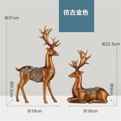 欧式家居饰品招财情侣鹿摆件客厅书房树脂软装工艺品装饰品摆设