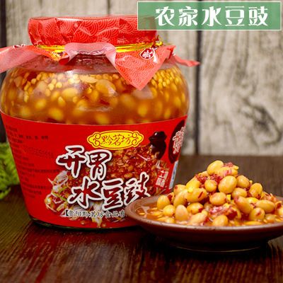 贵州特产开胃水豆豉2瓶装农家小吃辣椒豆豉酱凉拌蘸水调料豆瓣酱