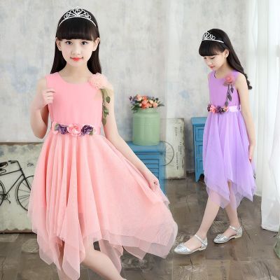 公主裙学生酷女孩女童连衣裙少女连衣裙礼服裙大童套装女露背裙子