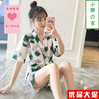 日系和服睡衣女夏季短袖裤学生韩版宽松薄款家居服两件套装可外穿