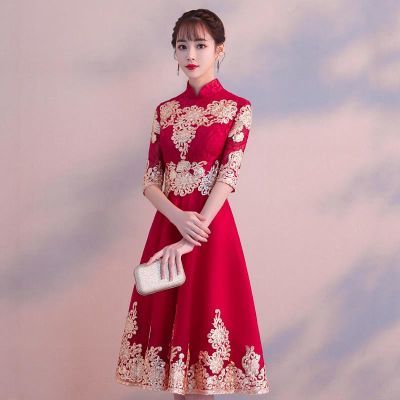 敬酒服新娘夏季2018新款红色孕妇显瘦订婚结婚回门答谢宴礼服春季