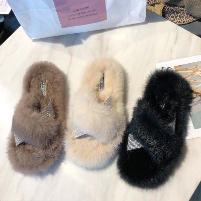 毛毛拖鞋女外穿网红秋季半拖鞋子欧洲站chic社会半托鞋港风穆勒鞋