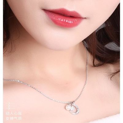 s925純銀星星月牙項鏈女珍珠吊墜韓版氣質時尚一款多戴鎖骨鏈禮物