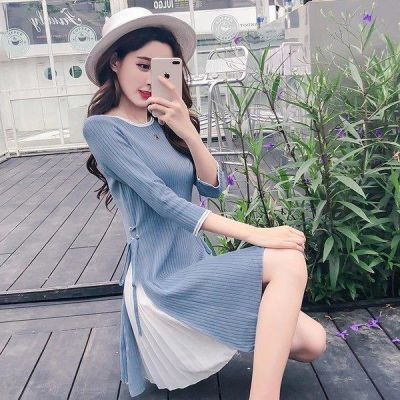 YY ʱÉÐÁ¬ÒÂȹŮ2018Çïװп°æÏµ´øÊÕÑüÏÔÊÝÕë֯ȹѩ·ÄÆ´½ÓÖÐ