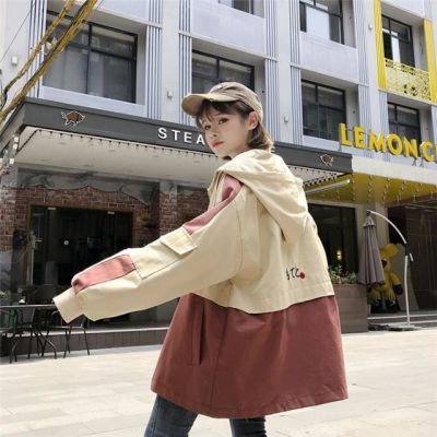 欧美外套女春秋韩版bf原宿宽松夹克学生工装风衣嘻哈少女棒球服潮