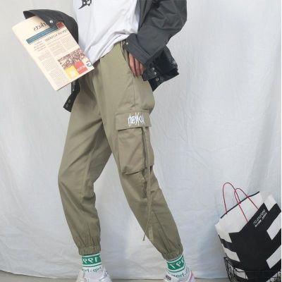 韩版hiphop工装裤女原宿bf风街头宽松休闲口袋学生哈伦裤束脚裤潮