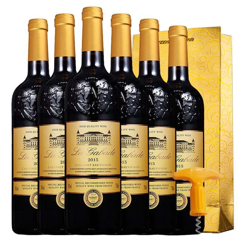【拉佳佰德】法国14度品牌红酒拉佳佰德城堡干红葡萄酒750ml*6支