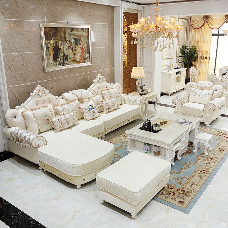 欧式沙发客厅小户型布艺沙发现代简约转角实木沙发家具组合套装