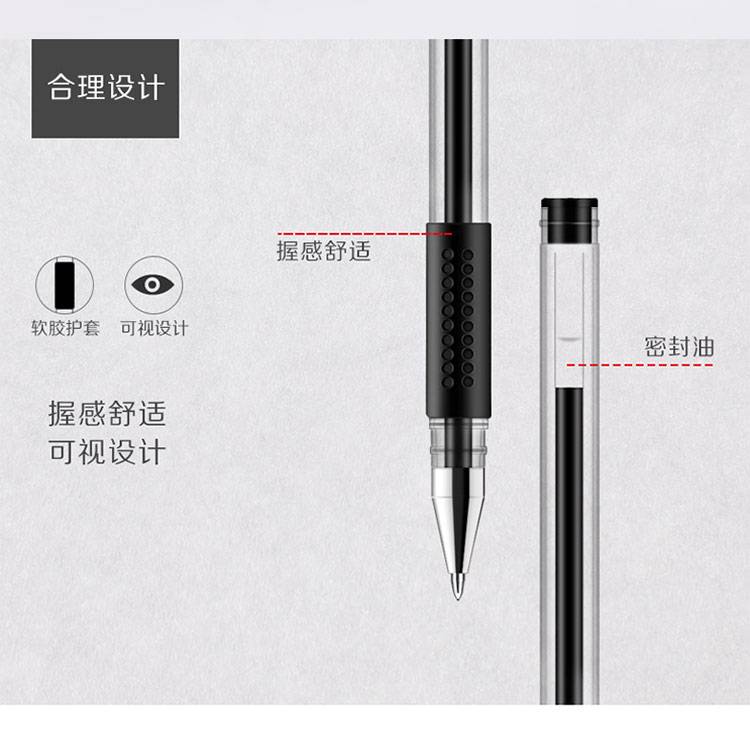 多规格中性笔黑色笔芯碳素0.5mm学生考试学习用品办公水性签字笔