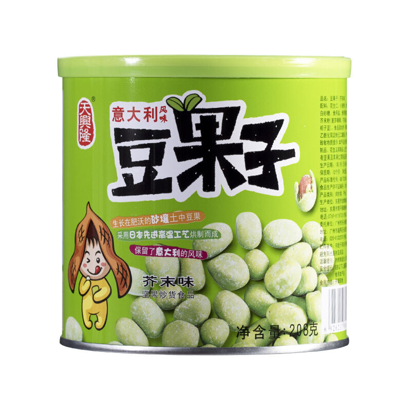 天兴隆综合果仁巴旦木花生炒货豆果子罐装208克