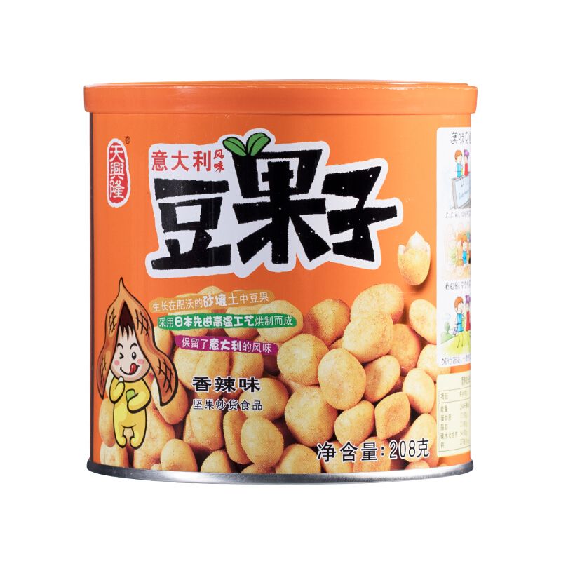天兴隆综合果仁巴旦木花生炒货豆果子罐装208克