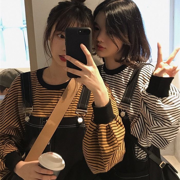 春夏季韩版学生两人闺蜜装可爱衣服女装背带裤二人姐妹装背带裙子