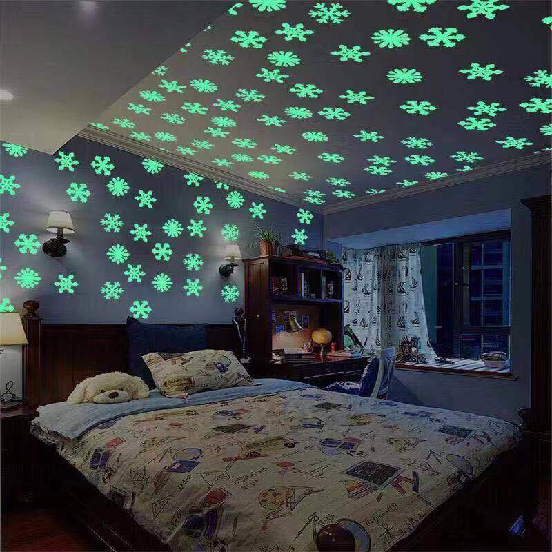 夜光荧光星星墙贴纸卧室自粘儿童房客厅天花板房间装饰品3D立体