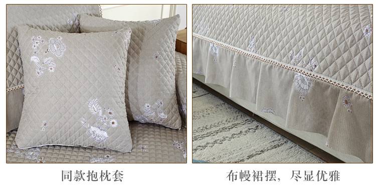 新款纯色棉沙发垫布艺四季通用简约欧式现代沙发套全包防滑沙发罩