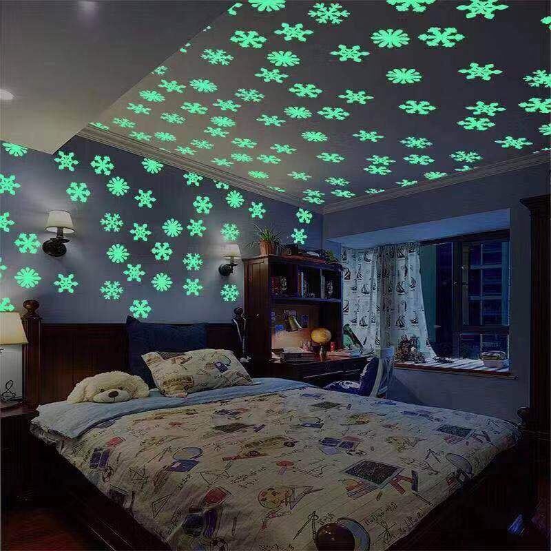 【100颗200颗300颗】夜光贴发光星星墙贴纸卧室自粘3D立体墙贴