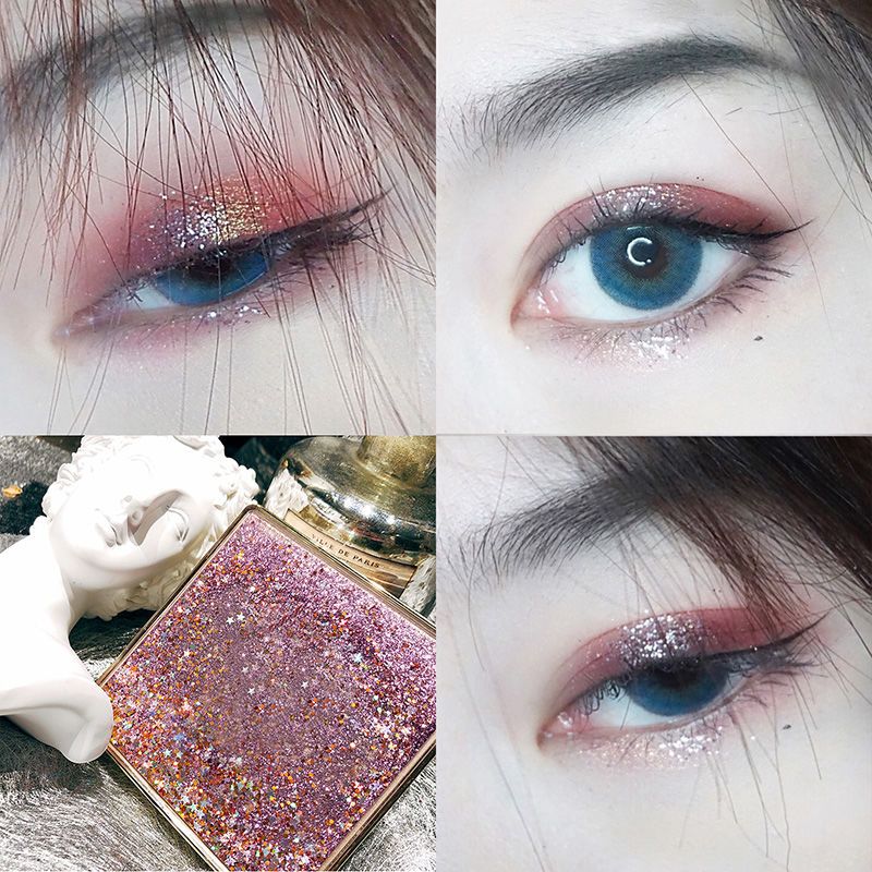 [禹佳精品家纺]抖音网红推荐超火闪粉亮片眼影盘学生少女大地西柚色哑