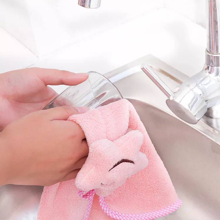 【1/5条装】厨房擦手巾挂式吸水浴室擦手毛巾可爱擦手小毛巾