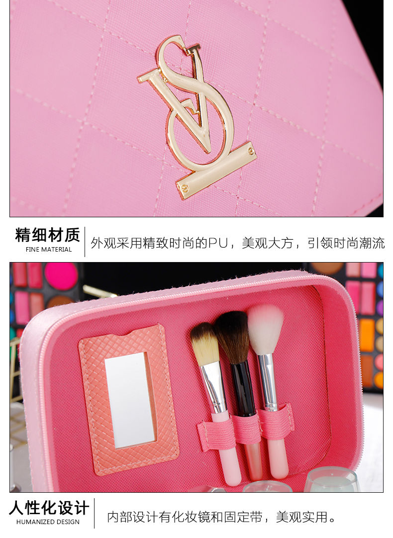 韩版大容量便携化妆包化妆品收纳盒网红少女心防水手提化妆箱学生