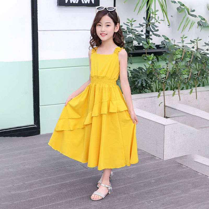 Girls' dress summer dress new 13-year-old 12 Korean children's Dress Chiffon
