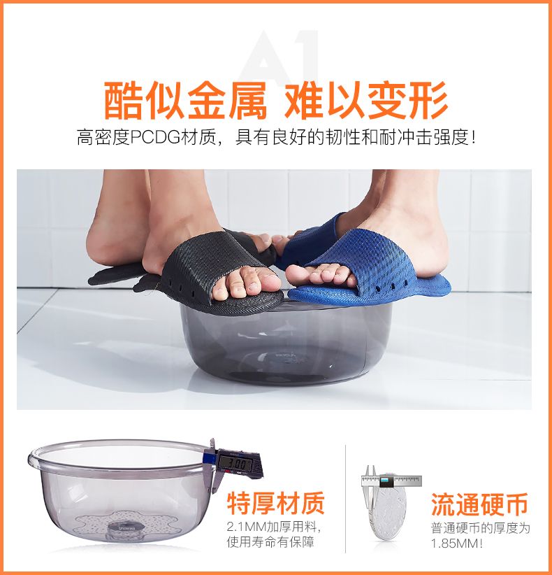 洗脸盆家用成人塑料加厚大小号透明脸盆盆子洗衣盆塑料盆洗菜盆