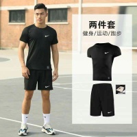 特价跑步运动紧身衣短袖套装男健身服弹力速干篮球健身衣训练T恤