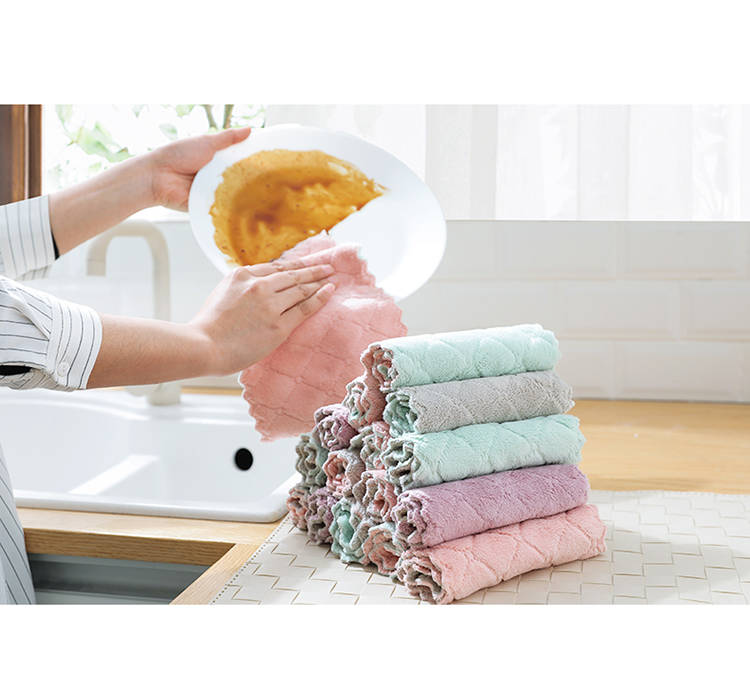 3条装洗碗布不沾油抹布厨房专用神器不掉毛擦桌擦手擦手巾清洁巾