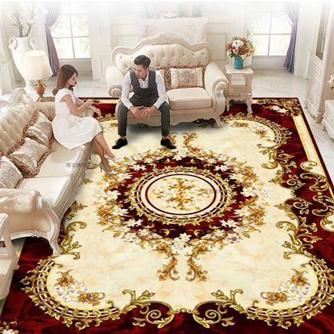 欧式客厅茶几地毯简约卧室满铺房间沙发大地毯床边毯垫美式可机洗