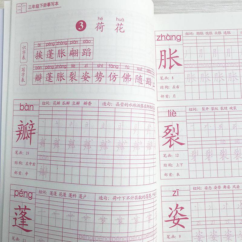 人教版三年级上册下册小学生语文同步字帖楷书钢笔描红临摹练字贴拼团