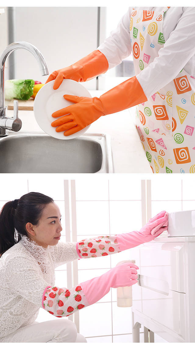 加绒厨房防水手套洗碗神器乳胶家务女洗衣服刷碗胶皮橡胶加厚塑胶